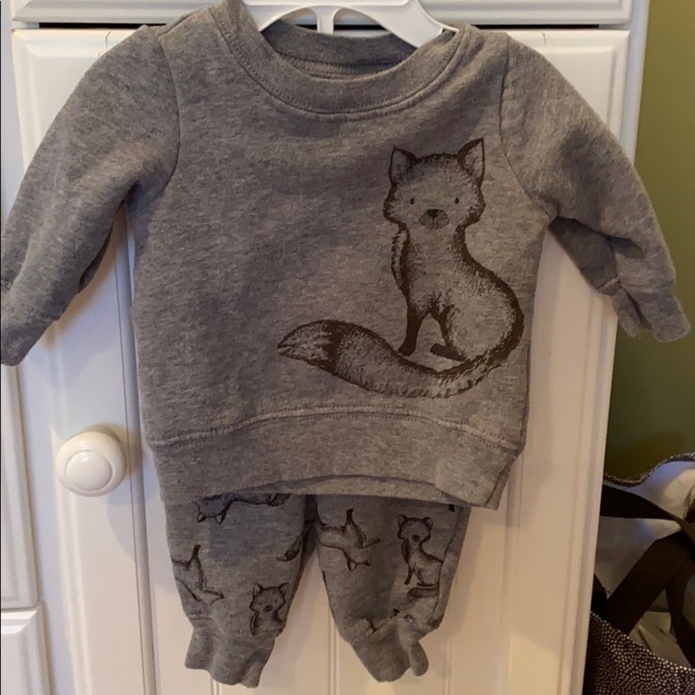 Soft and warm fox sweatshirt and sweatpants